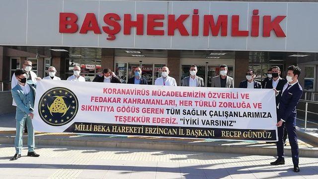 Milli Beka Hareketi Erzincan teşkilatından sağlık çalışanlarına destek