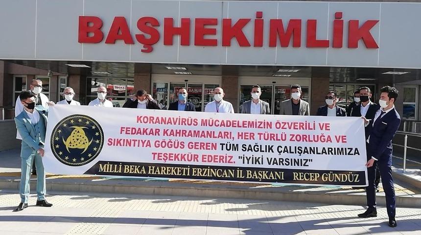 Milli Beka Hareketi Erzincan teşkilatından sağlık çalışanlarına destek