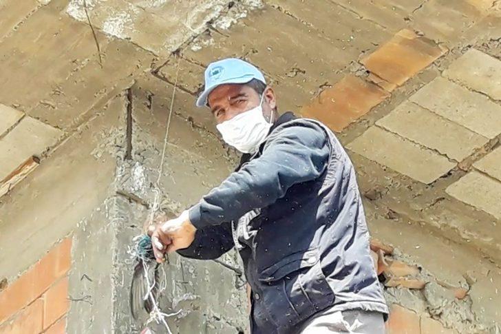 Tele takılan ebabil kuşunu belediye çalışanları kurtardı G2