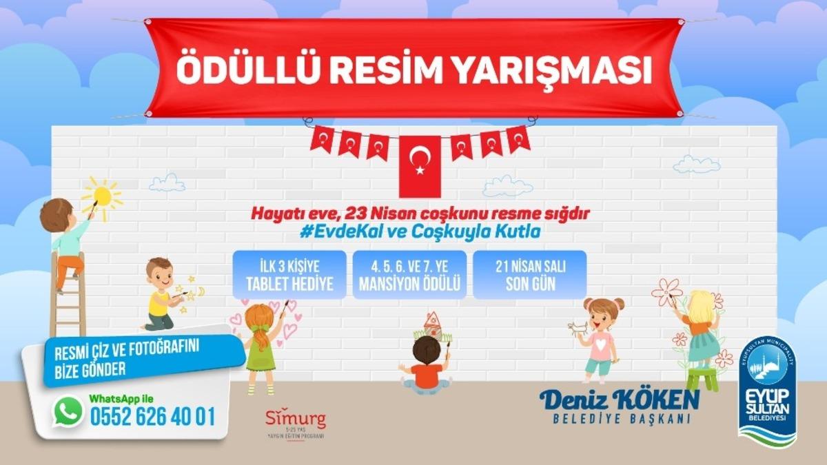 Ey&uuml;psultanlı &ccedil;ocuklar i&ccedil;in 23 Nisan&rsquo;da resim yarışması