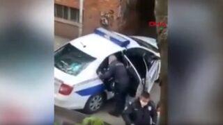 Bu görüntülere tepki yağdı! Sırp polisinden karantinaya uymayan kişiye dayak