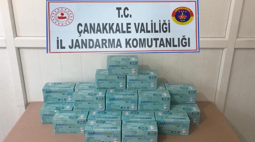Çanakkale'de satmaya götürdüğü 1350 cerrahi maske ile yakalandı