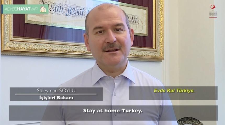 İçişleri Bakanı Süleyman Soylu'dan 'evde kal' mesajı
