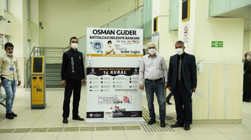 Battalgazi’de dezenfektan ünitesi kurulu