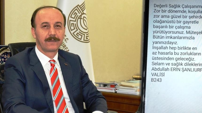 Vali Erin&rsquo;den sağlık &ccedil;alışanlarına moral mesajı