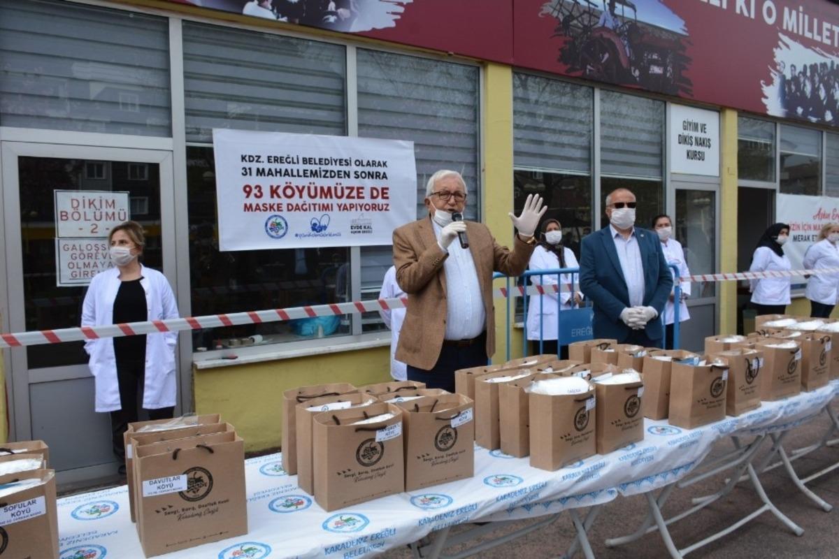 Posbıyık&rsquo;tan 93 k&ouml;ye 50 bin maske desteği