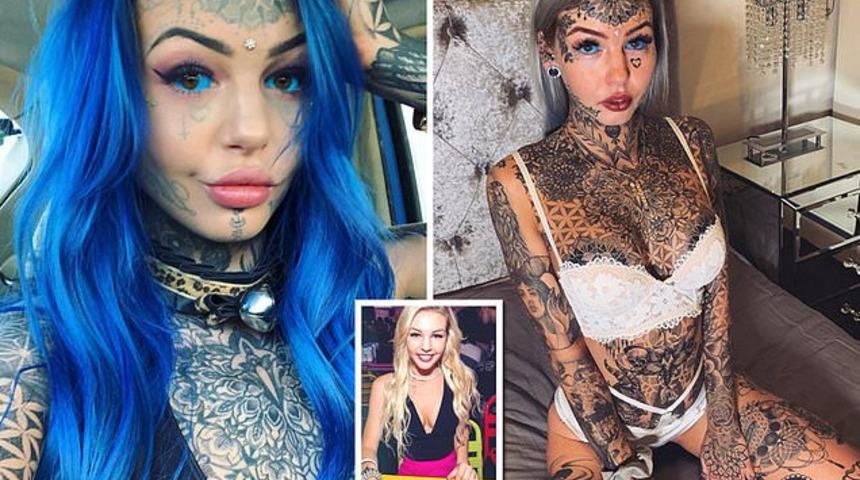 Dövmelerine 20 bin sterlin harcayan Amber Luke dövmesiz halini paylaştı 