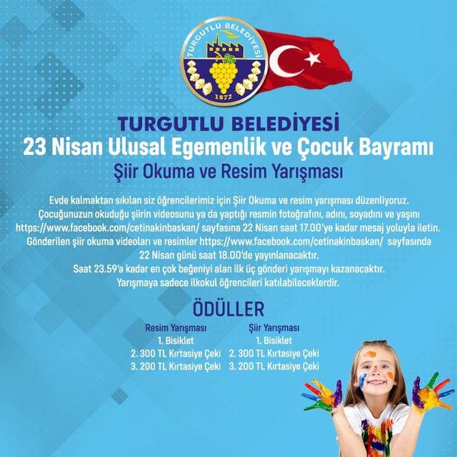 Turgutlu Belediyesinden öğrencilere şiir okuma ve resim yarışması