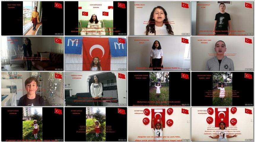 15 farklı şehirden 17 &ccedil;ocuk 23 Nisan i&ccedil;in evlerinden İstiklal Marşı&rsquo;nı okudu