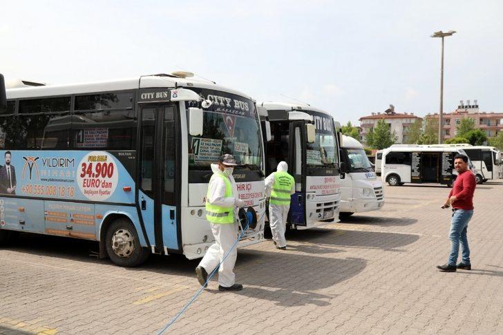 Manavgat’ta şehir içi dolmuşlarına dezenfekte G5