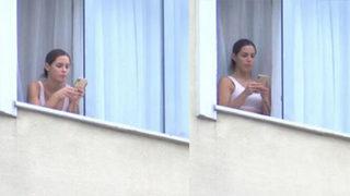 Fenerbahçeli Isla'nın eşi, yurt penceresinde görüntülendi