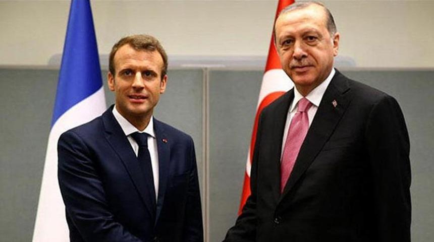 Son dakika! Cumhurbaşkanı Erdoğan, Macron ile g&ouml;r&uuml;şt&uuml;