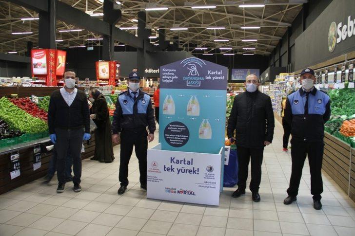 Kartal Belediyesinden marketlere dayanışma askısı G3