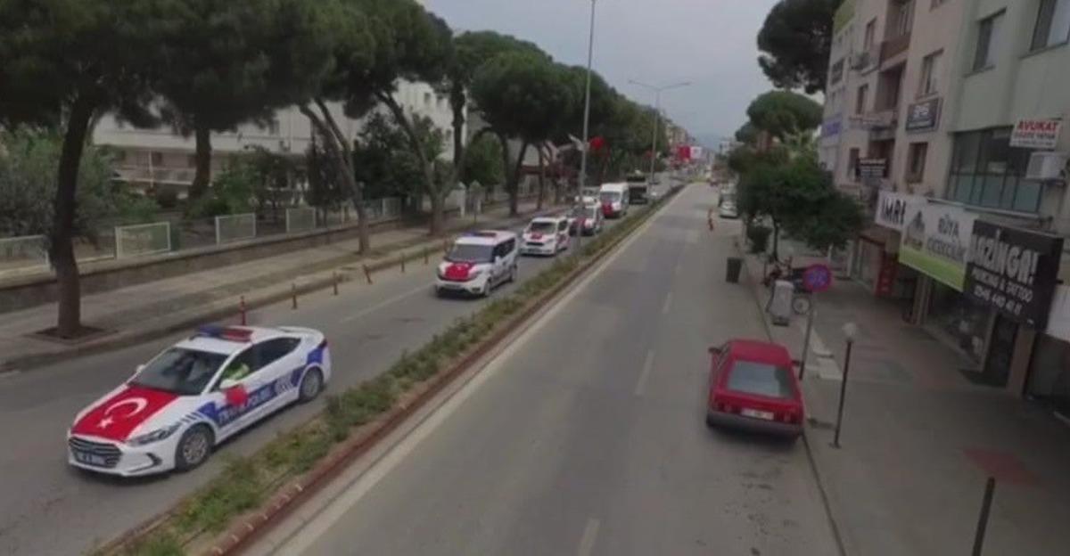 &Ouml;demiş&rsquo;te muhteşem polis konvoyu