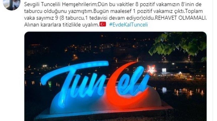 Tunceli&rsquo;de Korona tedavisi g&ouml;ren 1 hasta kaldı