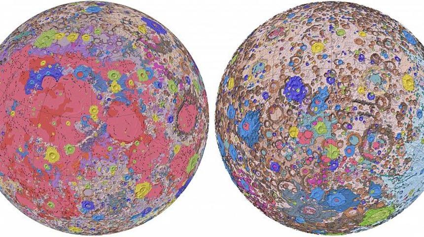 Ay'ın ilk kez t&uuml;m y&uuml;zeyini g&ouml;steren haritası &ccedil;ıkarıldı