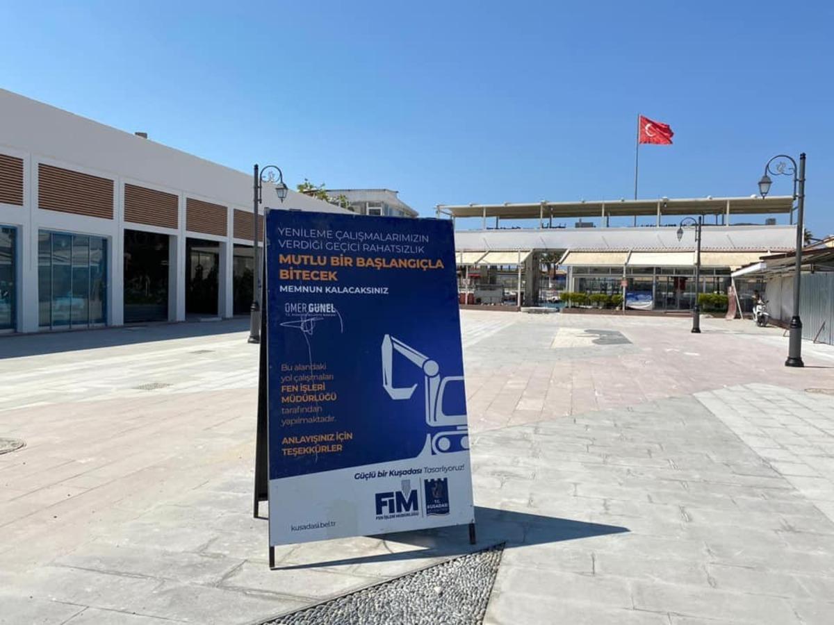 Kuşadası&rsquo;nda &rsquo;Balık&ccedil;ılar Meydanı" tamamlanıyor