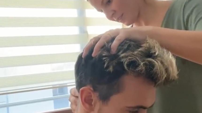 Gustavo Campanharo&rsquo;yu eşi tıraş etti