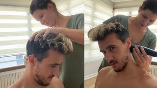 Gustavo Campanharo'yu eşi tıraş etti