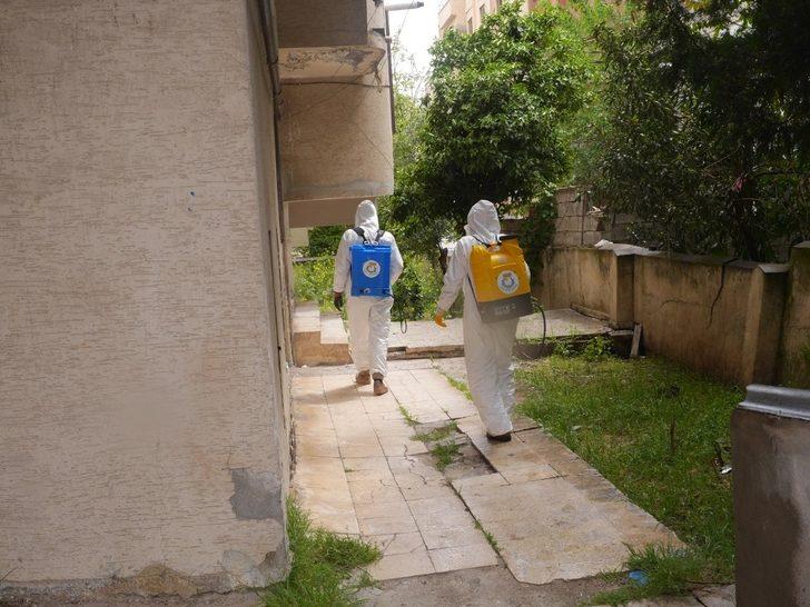 Haliliye’de bina girişleri dezenfekte ediliyor G3