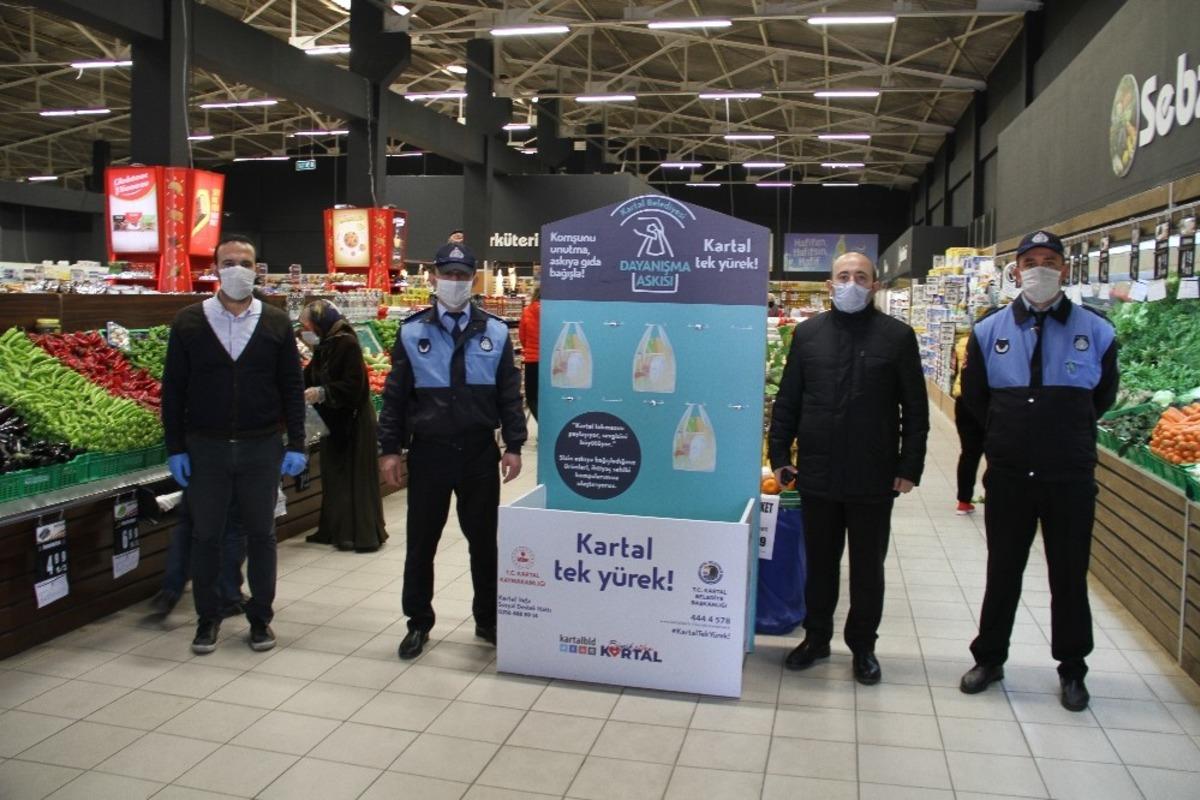 Kartal&rsquo;da ihtiya&ccedil; sahipleri i&ccedil;in askıda yiyecek uygulaması başladı
