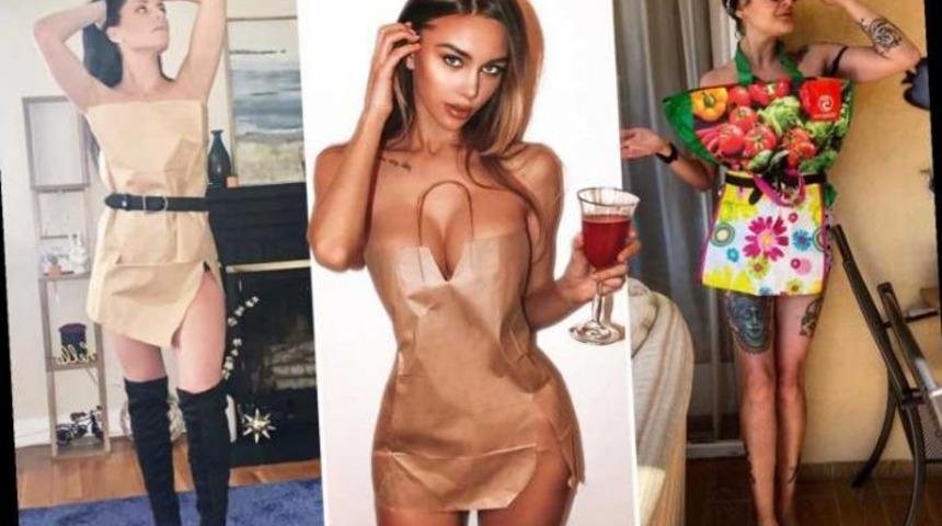 Yastık akımından sonra şimdi de alışveriş torbaları elbiseye dönüşüyor 