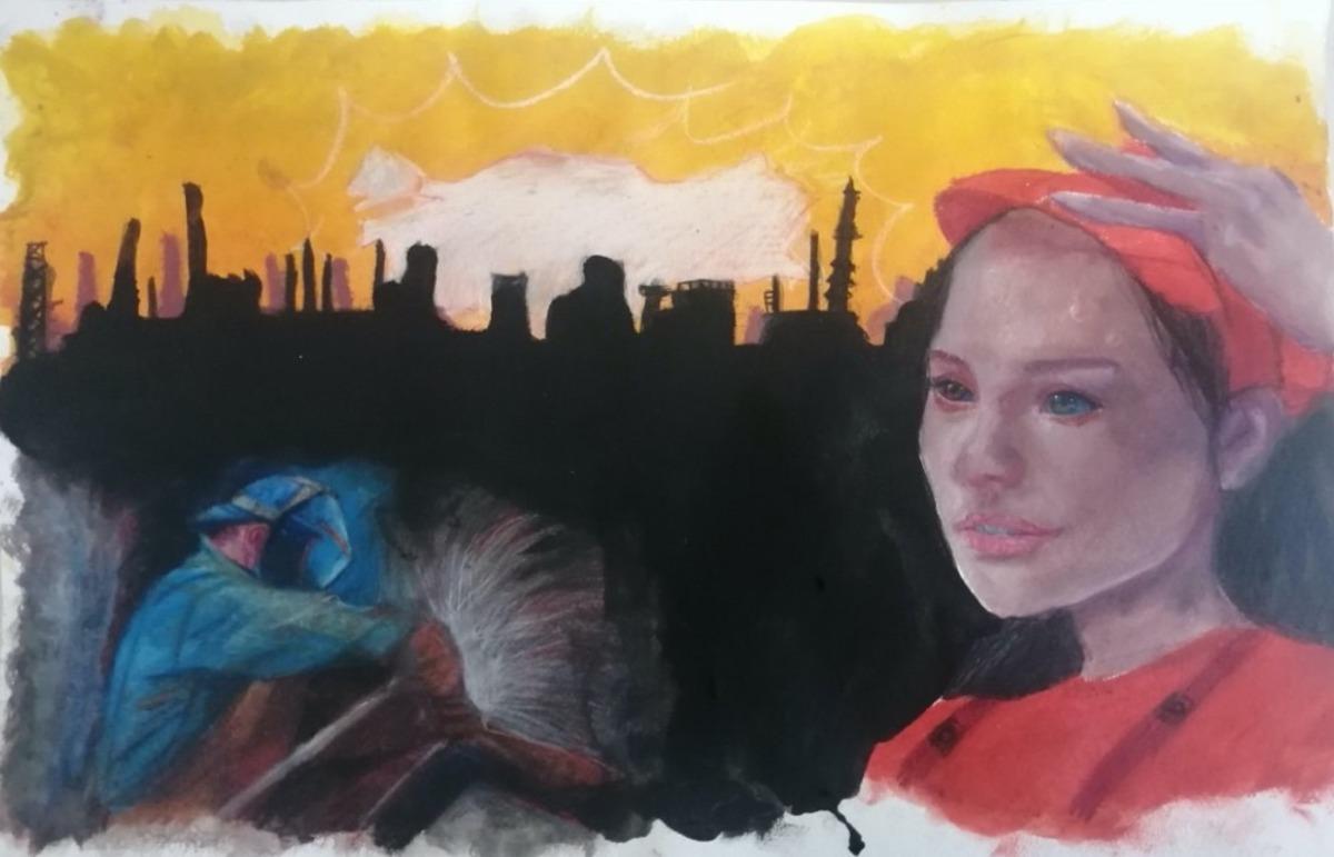 &Ouml;ğrenciler sanayiyi resmetti