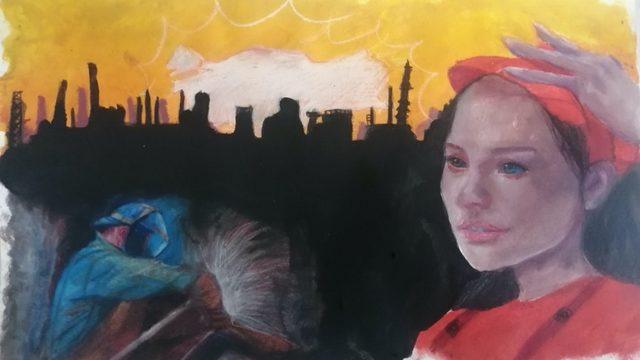 Öğrenciler sanayiyi resmetti