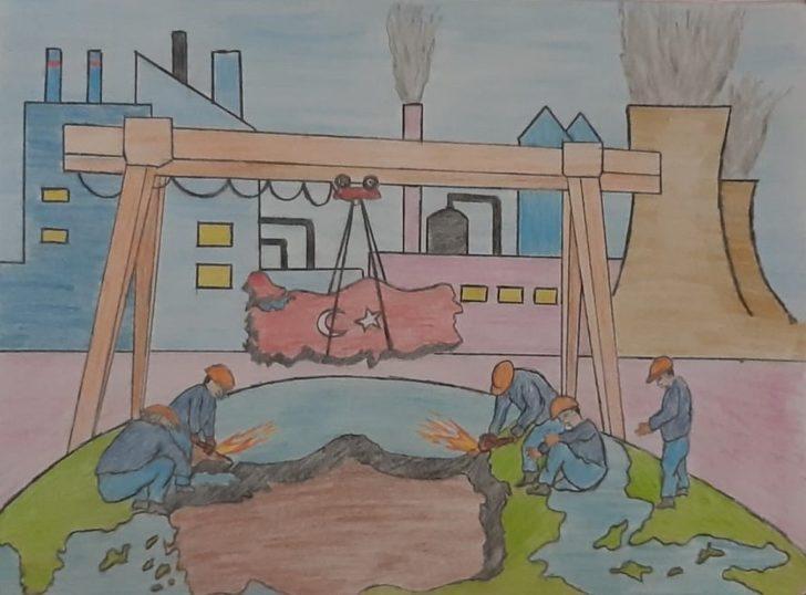 Öğrenciler sanayiyi resmetti G4