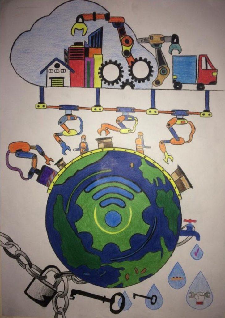 Öğrenciler sanayiyi resmetti G5