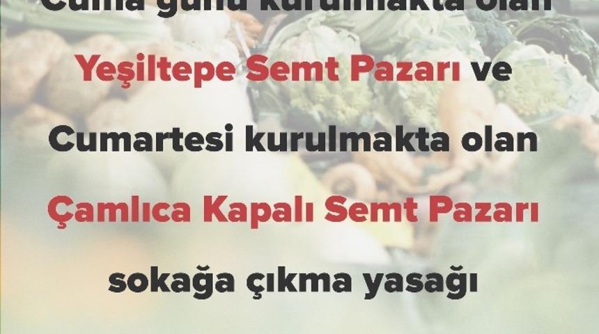 &Ccedil;amlıca ve Yeşiltepe&rsquo;de pazarlar perşembe g&uuml;n&uuml; kurulacak