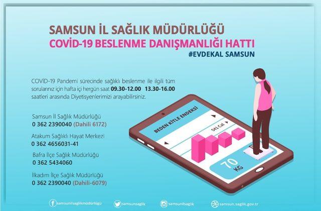 Samsun İl Sağlık Müdürlüğünden Kovid-19 beslenme danışmanlığı hattı