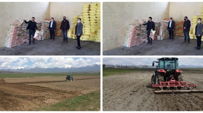 Van&rsquo;da &ccedil;ift&ccedil;ilere yonca tohumu dağıtıldı