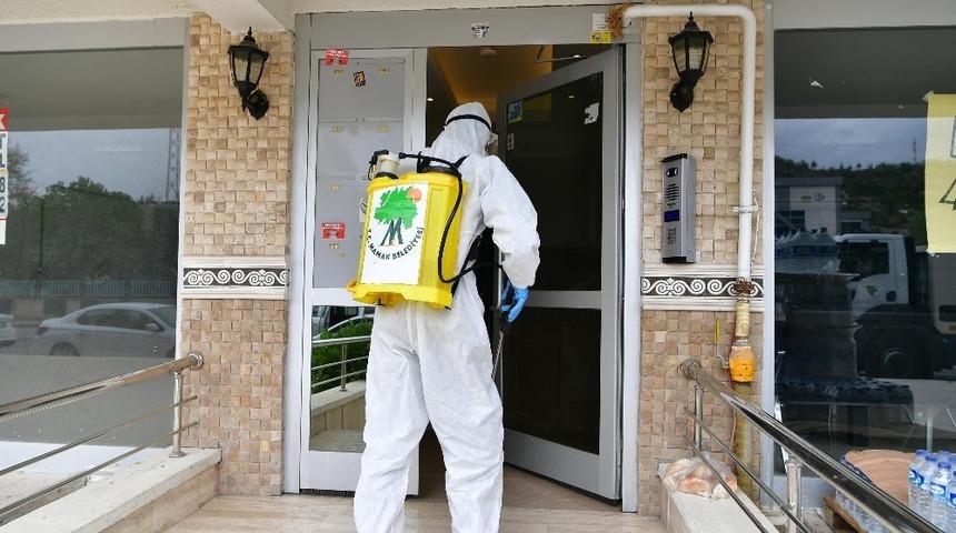 Mamak’ta sokaklar dezenfekte edilmeye devam ediyor