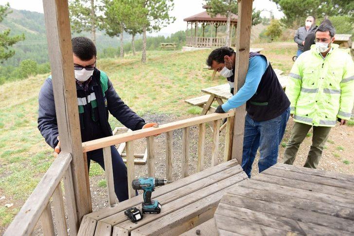 Çorum’da bank ve kameriyeler koronavirüs sonrasına hazırlanıyor G2