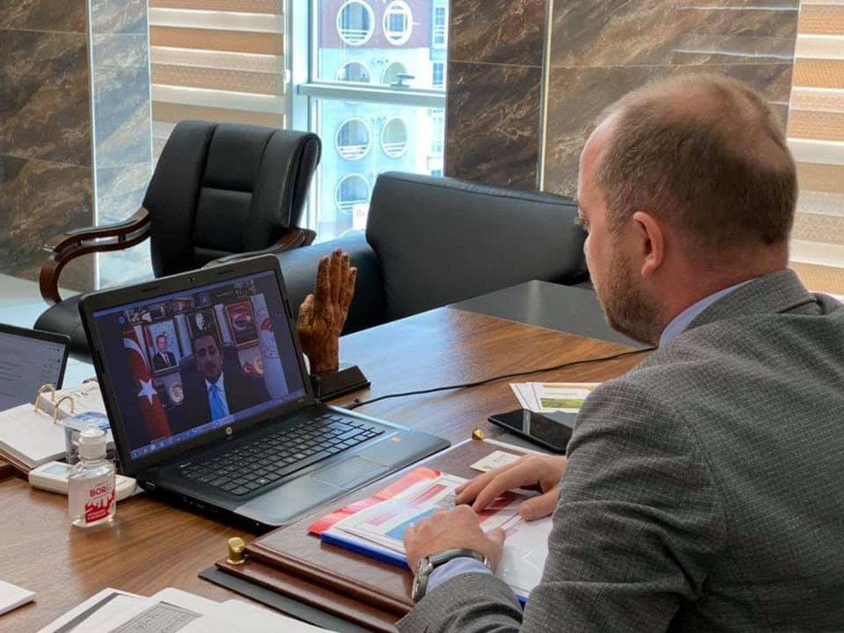 Bakan Yardımcısı Aksu ile video konferans sistemiyle g&ouml;r&uuml;şt&uuml;