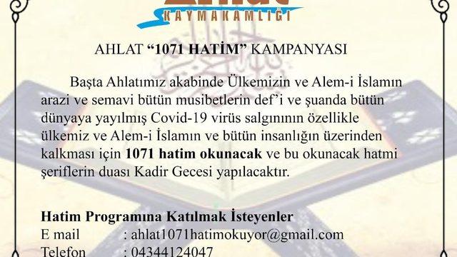 Ahlat’ta 1071 hatim kampanyası