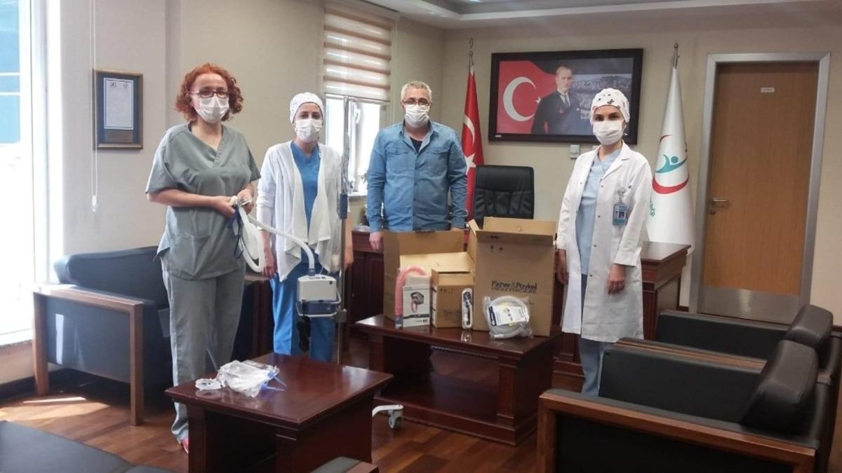 Hastanelere 2 adet y&uuml;ksek akımlı oksijen cihazı bağışı