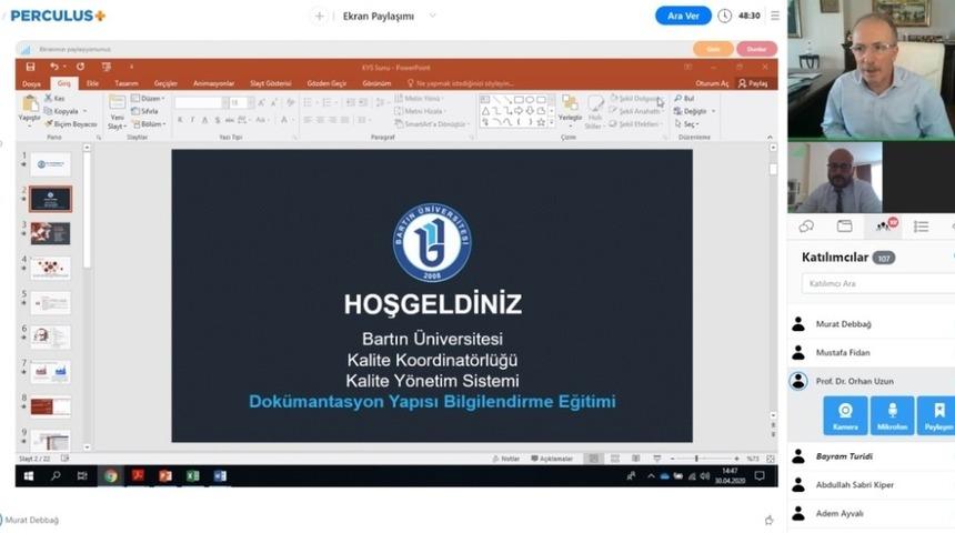 Bartın &Uuml;niversitesi&rsquo;nde hizmet i&ccedil;i eğitimler de online yapılıyor