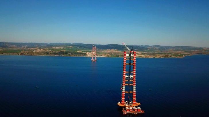 Yapımı devam eden Çanakkale Boğaz Köprüsü’nden son fotoğraflar! Kuleler 270 metreye ulaştı G4