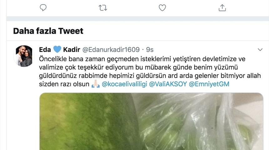 Kocaeli Valiliği sokağa çıkamayan hamile kadının karpuz ve erik isteğini yerine getirdi