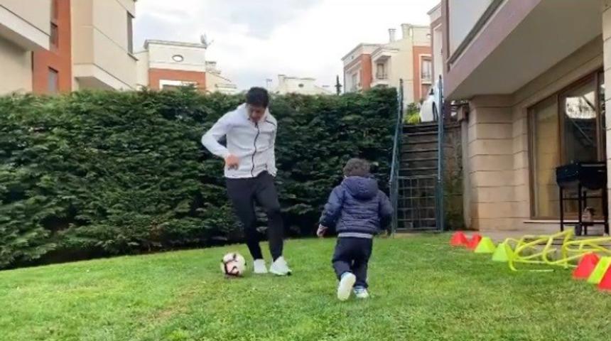 Guilherme'den karantinada oğluyla futbol keyfi