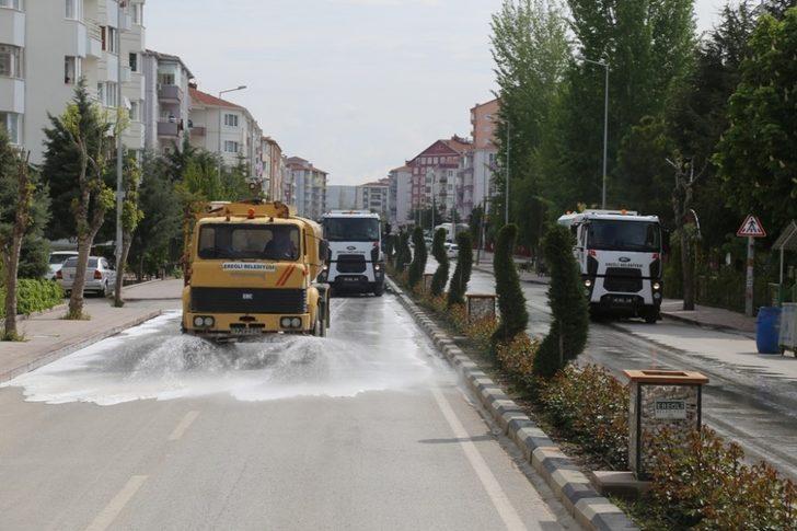 Ereğli cadde ve sokakları dezenfekte edildi G2