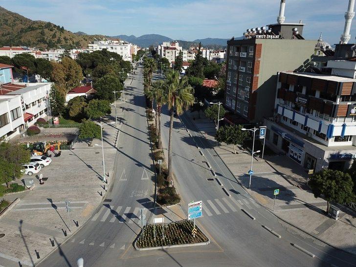 Ortaca’da sokağa çıkma kısıtlaması drone ile havadan görüntülendi G4