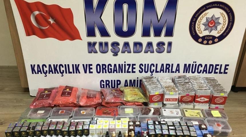 Kuşadası&rsquo;nda ka&ccedil;ak sigara ve t&uuml;t&uuml;n operasyonu