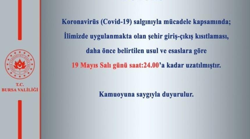 İ&ccedil;işleri Bakanlığı&rsquo;ndan şehirler arası giriş ve &ccedil;ıkış kısıtlaması uzatıldı