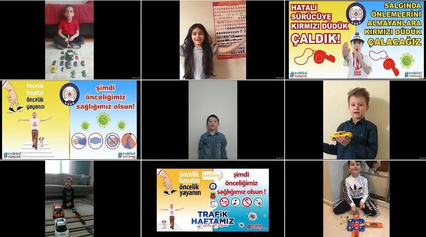 &Ccedil;ocuklardan trafik haftası mesajı