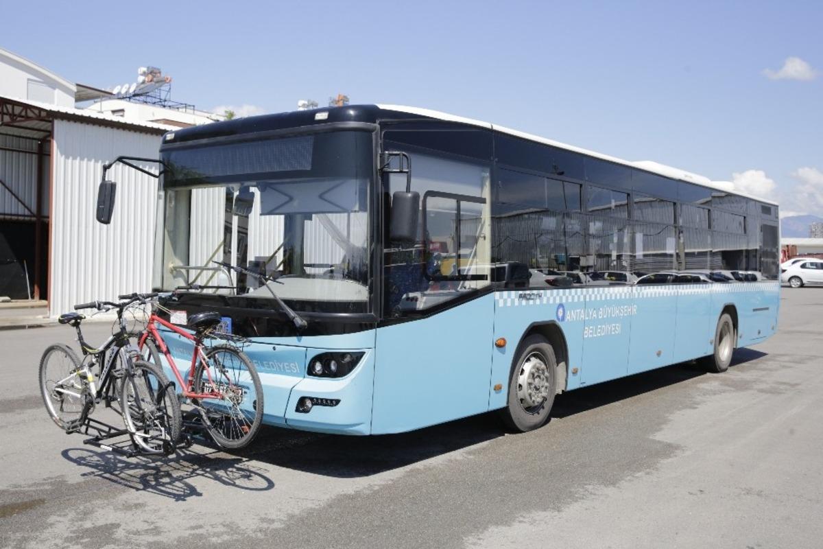 B&uuml;y&uuml;kşehir&rsquo;den, otob&uuml;slere bisiklet taşıma aparatı