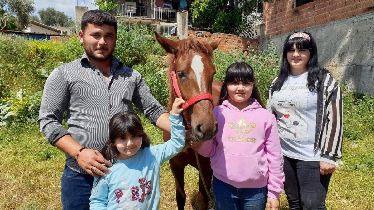 Alnında kuş fig&uuml;r&uuml; bulunan at ilgi odağı oldu