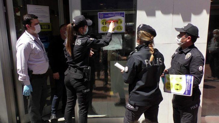 Nazilli polisi sosyal mesafeye dikkat çekti G3